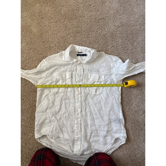 Nautica Men's 100% Linen White Button Down Shirt Size L Classy Minimalist - Picture 4 of 5
